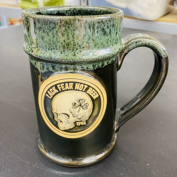 Zero Foxtrot Stoneware Coffee Mug Hate Fear Not Beer Skull Stoneware Rare USA - Picture 2 of 6